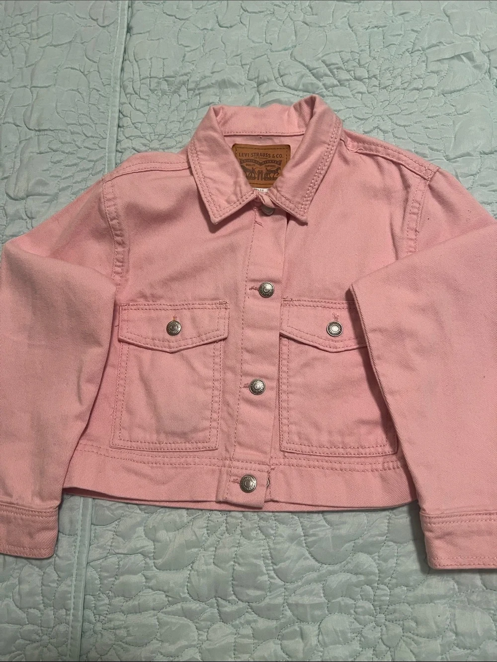 Levi's Girls Light Pink Denim Jacket, 100%Cotton